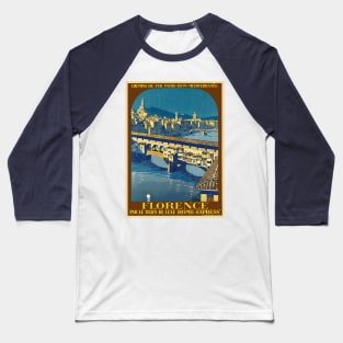 Florence, Italy - Vintage Travel Poster Design Baseball T-Shirt